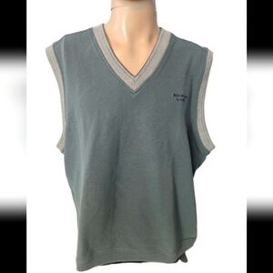 Dockers Golf Khakiware Mens Sage Green 100% Cotton Large Pullover Sweater Vest
